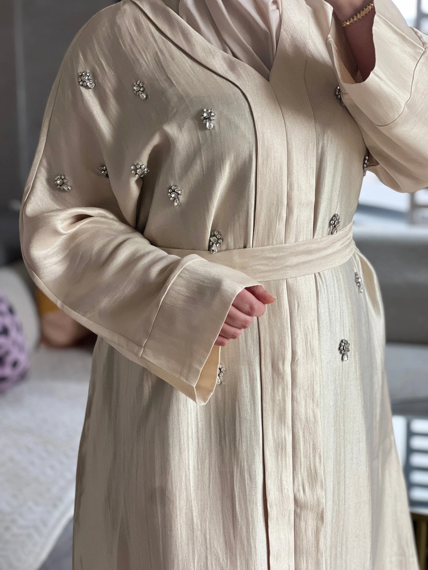 Abaya Noor beige JH Scarf
