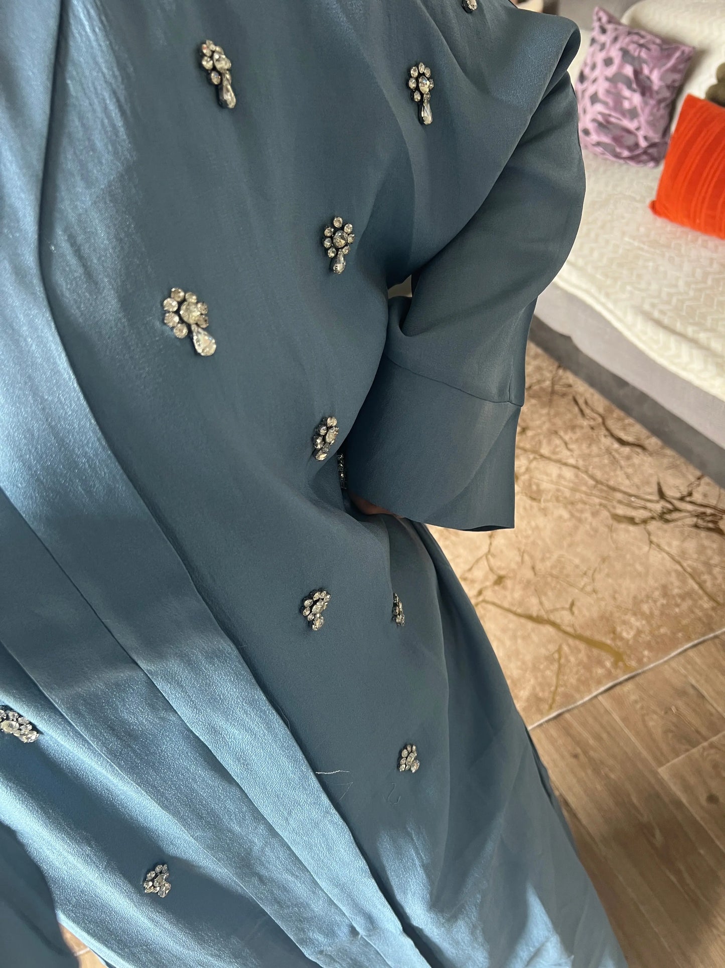 Abaya Noor bleu JH Scarf