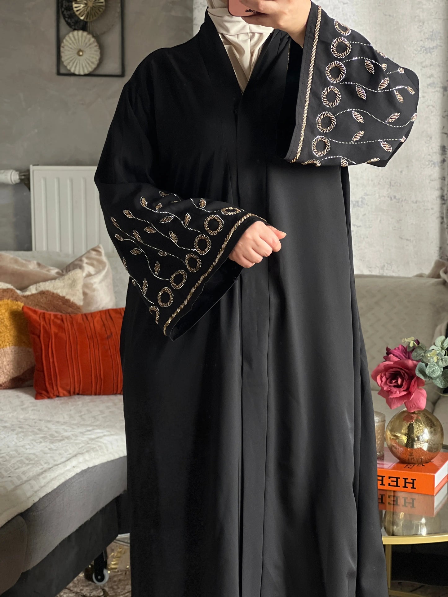 Abaya Loujain Noir JH Scarf