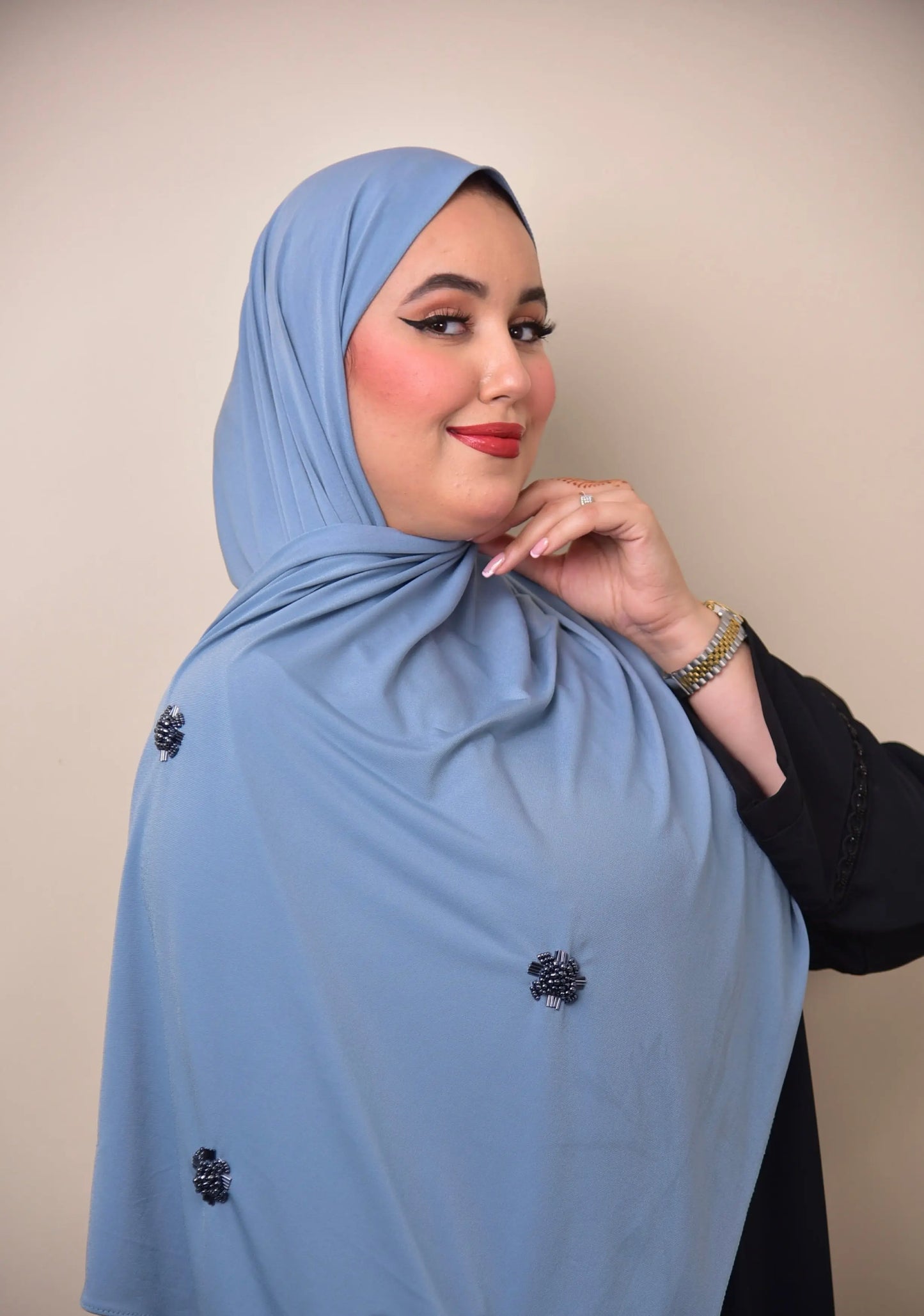 Hijab jersey Diamond Bleu Acier JH Scarf